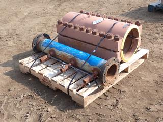 PLIDCO 12 x 36 In. Spilt Sleeve, -20 Max Temp, 1500 PSI Max, SN 4580101, c/w Pipe w/ Flange and Valves