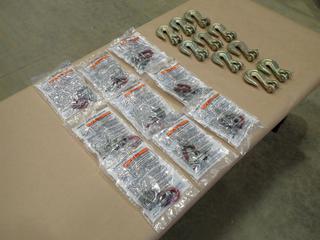 Qty of 3/8 In. Crosby Clips c/w 3/8 In. Grab Hooks  (D-2)
