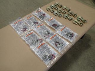 Qty of 3/8 In. Crosby Clips c/w 3/8 In. Grab Hooks  (D-2)