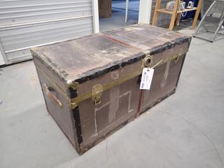 3 Ft. X 18 In. X 19 In. Storage Trunk c/w Qty Of Assorted Games And Puzzles *Note: This Item Is Located Offsite In Alberta Beach, For More Info Contact Richard @780-222-8309*
