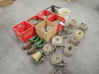 Qty Of 4 In. Tie Down Straps c/w Winch Tie Down Bars *Note: This Item Is Located Offsite In Alberta Beach, For More Info Contact Richard @780-222-8309*