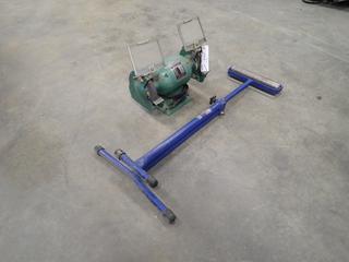 Crown MC-6502 110V 6 In. Bench Grinder c/w Roller Stand *Note: This Item Is Located Offsite In Alberta Beach, For More Info Contact Richard @780-222-8309*