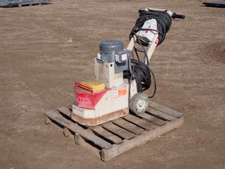 EDCO DY1E5H Surface/Concrete Grinder, SN 1594, Belt Size-5L-300 c/w Baldor Motor, 5 HP, 230V, 19.5A *Note: Works As Per Consignor*
