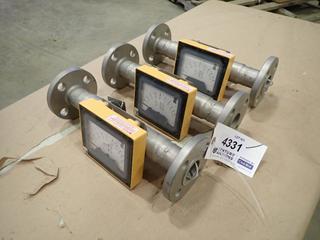 (3) Muis Controls GMT221L Platon Series Utility Water Rotameters w/ 2 In. Flange  (E-2)