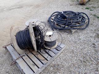 Qty Of 1 1/4 In. Drain Hose c/w 115V Submersible Pump And Assorted Cable *Note: This Item Is Located Offsite In Alberta Beach, For More Info Contact Richard @780-222-8309*