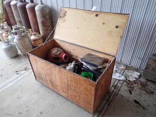 4 Ft. X 2 Ft. X 27 In. Storage Box c/w Garden Ornaments And Assorted Supplies *Note: This Item Is Located Offsite In Alberta Beach, For More Info Contact Richard @780-222-8309*