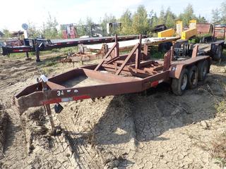 12 Ft. X 80 In. Tri-Axle Utility Trailer c/w 6 Ft/ Tongue, (2) 44 In. X 22 In. Ramps And 8-14.5 Tires. *Note: No Hitch, Flat Tire, No VIN, Located Offsite at 21220-107 Avenue NW, Edmonton, For More Information Contact Richard at 780-222-8309*