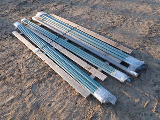Qty of 1 In. and 1 1/4 In. X 10 Ft. Coated Threaded Pipes and 2 In. X 10 Ft. Threaded Steel Pipes  (Row 4)
