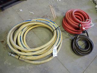 (2) Hydraulic Hoses and Gas Line Hose w/ Fitting  (P-4-2)