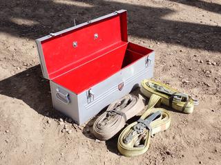 26 In. X 9 In. X 9 1/2 In. Tool Box and (3) Ratchet Straps