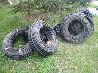 Qty Of (10) Rolls Of 3/4 In. Polyethylene Non-Potable Water Pipe *Note: Lengths Unknown, This Item Is Located Offsite In Alberta Beach, For More Info Contact Richard @780-222-8309*