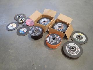 Qty of Assorted Unused Walter 6 In. and 7 In. Grinding Discs c/w Qty of Assorted Grinding Discs and Walter 6 1/4 In. Saw Blade *Note: This Item Is Located Offsite In Alberta Beach, For More Info Contact Richard @780-222-8309*