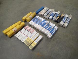 Qty Of (8) Unused Boxes of Air Liquide Blueshield 5/32 In. and 1/8 In. Welding Electrodes c/w (3) Unused Boxes of Lincoln Electric Fleetweld 5P Plus 3/32 In., 1/8 In. and 5/32 In. Welding Electrodes, (3) Unused Boxes Of ESAB E7018 1/8 In. Welding Electrodes, (4) Electrode Storage Cases and Qty of Assorted Open Boxes of Welding Electrodes *Note: This Item Is Located Offsite In Alberta Beach, For More Info Contact Richard @780-222-8309*