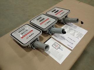 (3) NUFLO Model MC-II 3.6V Flow Analyzers c/w Manual, SN 385007, 371084, 378575