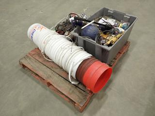 Qty of Head Lamp Bulbs, DeWalt Angle Grinder, Pails, Westward Socket Set and Assorted Supplies     (Row 4)