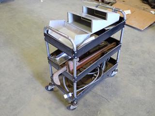 3-Tier Portable Cart c/w Qty of Wrenches, Drill Bits, Heavy Duty Electric Cord  (H)