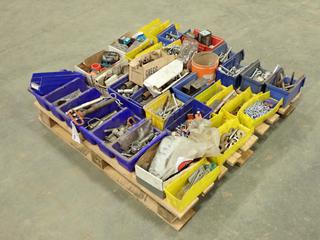 Qty of Assorted Hitch Pins, Clevis Grab Hook, Fittings, Bolts, Nuts, Bearings and Misc Supplies