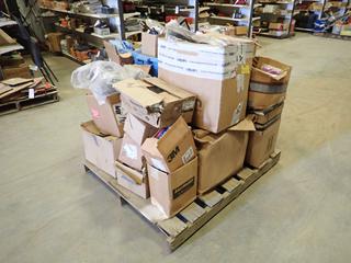 Qty of Assorted Safety Glasses, Hard Hats, Boot Cleats, Heel Stops, Boot Covers, Ice Cleats, Respirators and Misc Supplies (D-Front)