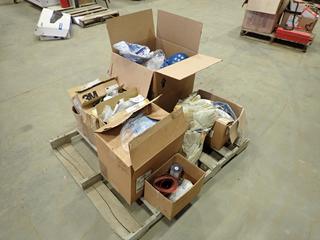Qty of Safety Glasses, Gloves, Mask Filter Cartridges, Hard Hats, EXIT Sign And Assorted Supplies    (B-Front)