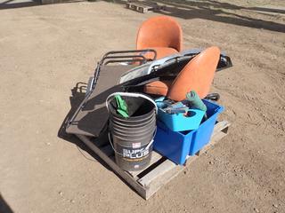 Chairs, Leaf Blower, Caulking Guns, Screws and Qty of Assorted Supplies