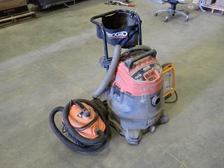 Ridgid 14-Gal 120V Shop Vac c/w 120V 2hp Shop Vac And Defender Fluorescent Floor Light  (E-Front)