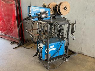 Miller XMT 456 CC/CV DC Inverter Arc Welder, 575V 24.4 Amp, 19Kw, 115V AC, 10A 3-Phase c/w Miller 70 Series 24V Wire Feeder.