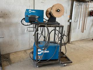 Miller XMT 456 CC/CV DC Inverter Arc Welder, 575V 24.4 Amp, 19Kw, 115V AC, 10A 3-Phase c/w Miller 60 Series 24V Wire Feeder.