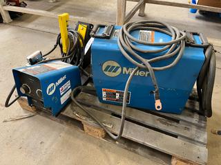 Miller XMT 302 CC/CV Dc Inverter Arc Welder, 230/460V, 60Hz, Multi-Phase c/w Miller 75 Series 24V Wire Feeder.