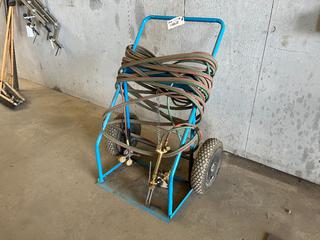 Oxy/Acetylene Cart c/w Gauges, Hose and Torch.