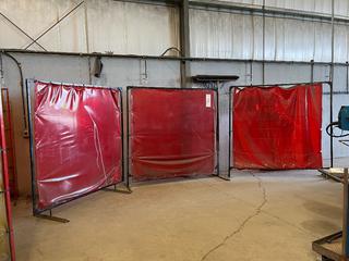 (3) Welding Screens, Approximately 74in x 74in.