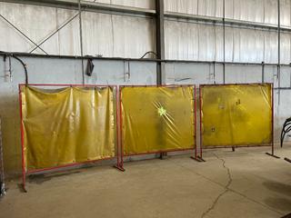 (3) Welding Screens, Approximately 74in x 74in.