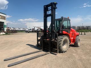 2018 Manitou M50-4 11,000 LBS AWD Rough Terrain Forklift c/w 3.4L 4cyl Diesel 55 HP, 4 Spd Shuttle Shift, 2 Stage Mast, Side Shift, 96in Forks, 480/65-22.5 Front, 340/80R18 Rear Tires, Showing 1290 Hrs, SN 797755. **Being Used For Load Out, Cannot Be Removed Until August 25 @ Noon Unless Mutually Agreed Upon**.