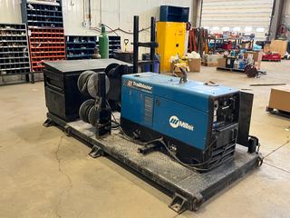 Miller Trail Blazer 302  CC/CV Diesel Engine Driven Welder 10,000W Generator with Kubota D722 Engine, Electric Start, 10-325 Amp, OCV 50, 3-Phase c/w  Storage and Reels, Skid Mounted. Showing 1981 Hours.