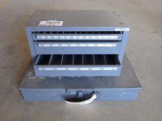 Hust 13000 3-Drawer Drills Fractional Dispenser and Portable Parts Bin w/ Contents.