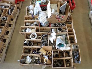 Pallet of Assorted Fittings, Ball Valves and Couplings.