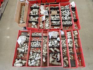 Pallet of Hydraulic Fittings, Tees, Bushings and Elbows.