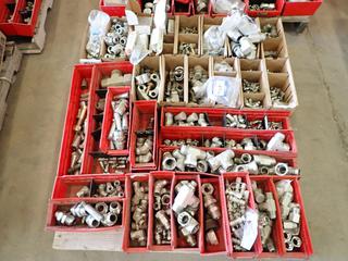 Pallet of Hydraulic Fittings, Elbows and Flange Adapters.