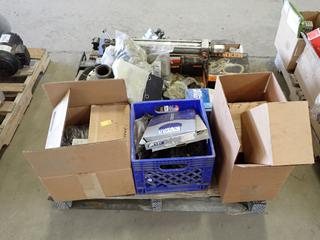 Pallet of Assorted Bearings, Hydraulic Pistons, Drive Chains, etc.