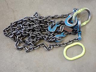 2-Leg 3/8 In x 15 Ft Chain Sling, Grade 100