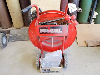 Samuel Strapping System c/w Steel Strap 16in Core Diameter, Clips & (2) Industrial Steel Strapping Tensioners.