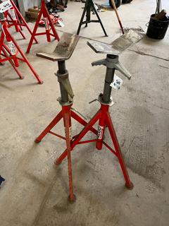 (2) Ridgid 56662 VJ-99, V-Head High Pipe Stands.