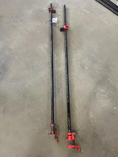 (2) 72 In Bessey 3/4in H-Style Pipe Clamps.