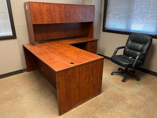 L-Shaped Desk, 71 In x 77 In and Chair.