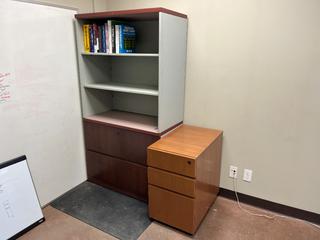 Lateral File Cabinet with Shelves and 3-Drawer File Cabinet. 