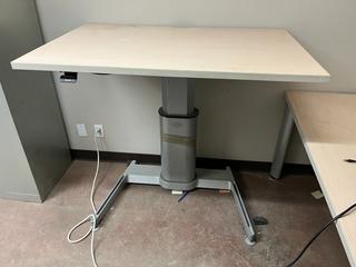 Airtouch Height Adjusting Desk, 4 Ft x 29-1/2 In, Adjusts 24 In- 51 In H with Matching Extension, 6 Ft x 23-1/2 In.