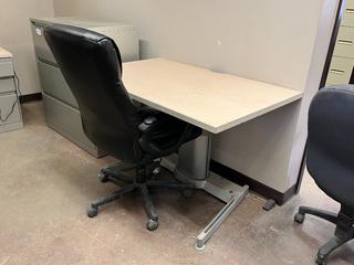 Airtouch Height Adjusting Desk with Chair 4 Ft x 29-1/2 In. Adjusts 24 In- 51 In H.