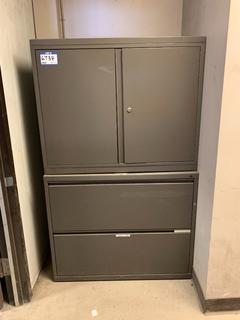 2-Drawer Lateral File Cabinet and 2-Door Cabinet.