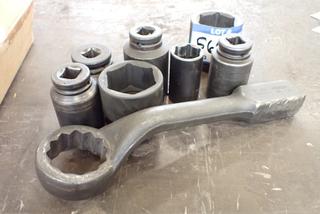 (7) Impact Sockets and (1) Proto Heavy Duty Offset Striking Wrench 55mm.