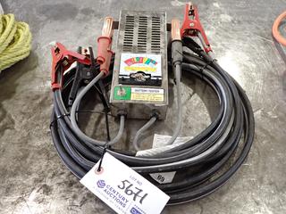 Booster Cables and Battery Tester.