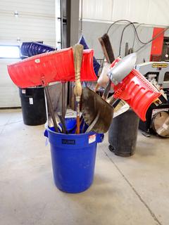 Quantity of Assorted Shovels and Sledge Hammer.